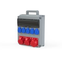 Skydelis v/t 14 modulių nešiojamas su lizdais SCHUKO 5x16A 230V + CEE 1x5P 32A, 2x5P 16A IP54 OPOLE - PCE