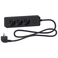 Ilgiklis 1.5m 3 lizdų su įžeminimu juodas Unica - SCHNEIDER ELECTRIC