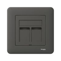 Lizdas kompiuterinis p/t dvigubas 2xRJ45 Kat.6 UTP antracito spalvos Exxact - SCHNEIDER ELECTRIC