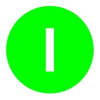 Plokštelė mygtukui skaidri žalia "I" M22-XDL-G-X1 - EATON