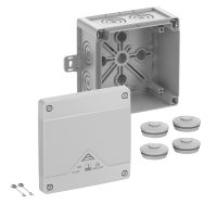 Dėžutė v/t [127x127x75] IP66/67/69 tuščia pilka be halogenų su tvirtinimo auselėmis AboxPro060AB-L - SPELSBERG