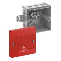 Dėžutė v/t [87x87x52] IP66 tuščia pilka su raudonu dangteliu be halogenų su tvirtinimo auselėmis Abox025AB-L/SB - SPELSBERG