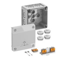 Dėžutė v/t [92x92x60] IP66/67/69 su gnybtais 3x2.5mm2 pilka be halogenų AboxProSLK-2.5 - SPELSBERG