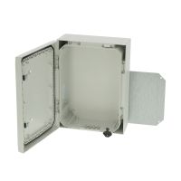 Spinta v/t [400x300x150] IP66 plastikinė su montažine plokšte tuščia 2 užraktų pilkos spalvos ARCA 403015 - FIBOX