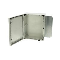 Spinta v/t [500x400x210] IP66 plastikinė su montažine plokšte tuščia 2 užraktų pilkos spalvos ARCA 504021 - FIBOX