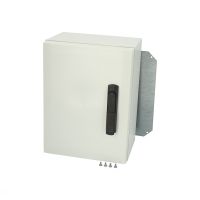 Spinta v/t [400x300x210] IP66 plastikinė su montažine plokšte tuščia ir rankena 2 užraktų pilkos spalvos ARCA 403021S - FIBOX