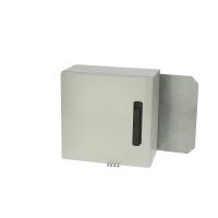 Spinta v/t [400x400x210] IP66 plastikinė su montažine plokšte tuščia ir rankena 2 užraktų pilkos spalvos ARCA 404021S - FIBOX