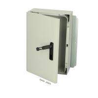 Spinta v/t [600x400x210] IP66 plastikinė su montažine plokšte tuščia ir rankena 2 užraktų pilkos spalvos ARCA 604021S - FIBOX