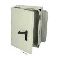 Spinta v/t [700x500x300] IP66 plastikinė su montažine plokšte tuščia ir rankena 2 užraktų pilkos spalvos ARCA 705030S - FIBOX