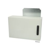 Spinta v/t [400x600x210] IP66 plastikinė su montažine plokšte tuščia ir rankena 2 užraktų pilkos spalvos ARCA 406021S - FIBOX