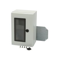 Spinta v/t [300x200x150] IP66 plastikinė su montažine plokšte tuščia ir stiklinėmis durimis 1 užrakto pilkos spalvos ARCA 302015W - FIBOX