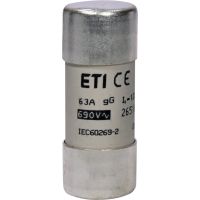 Saugiklis 63A 22x58mm gG 690V AC CH22 cilindrinis - ETI