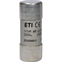 Saugiklis 125A 22x58mm gG 500V AC CH22 cilindrinis - ETI
