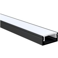 Profilis LED juostai v/t aliumininis 17x8.8 L-3m juodos spalvos su dangčiu galiniais dangteliais ir tvirtinimo laikikliais S1709 BLACK 3m - NORTHCLIFFE