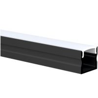 Profilis LED juostai v/t aliumininis 17x15.4 L-2m sidabrinės spalvos su dangčiu galiniais dangteliais ir tvirtinimo laikikliais S1715 BLACK 2m - NORTHCLIFFE