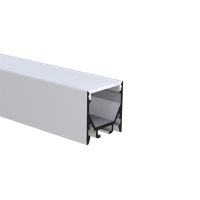 Profilis LED juostai v/t aliumininis 25.5x25.5 L-2m sidabrinės spalvos su dangčiu galiniais dangteliais ir tvirtinimo laikikliais S2525 SILVER 2m - NORTHCLIFFE