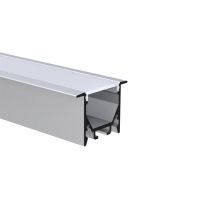 Profilis LED juostai į/l aliumininis 35.2x25.5 L-2m sidabrinės spalvos su dangčiu galiniais dangteliais ir tvirtinimo laikikliais R3525 SILVER 2m - NORTHCLIFFE