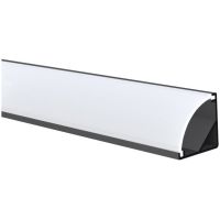Profilis LED juostai kampinis aliumininis 16x16 L-2m juodos spalvos su dangčiu galiniais dangteliais ir tvirtinimo laikikliais C1616 BLACK 2m - NORTHCLIFFE
