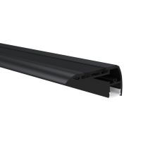 Profilis LED juostai laiptų pakopos aliumininis 65x27.7 L-2m juodos spalvos su dangčiu galiniais dangteliais ir tvirtinimo laikikliais F6528 BLACK 2m - NORTHCLIFFE
