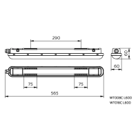Šviestuvas LED 18W IP65 4000K 2000lm PILA WT008C 20S/840 PSU L600 CLASSIC - PILA