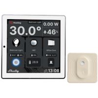 Panelė valdymo 5A 230V AC su jutikliu dramblio kaulo spalvos Shelly Wall Display White + BLU H&T Ivory - SHELLY