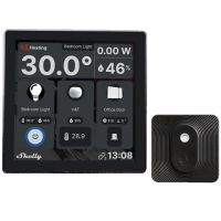 Panelė valdymo 5A 230V AC su jutikliu juodos spalvos Shelly Wall Display Black + BLU H&T Black - SHELLY