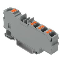 Gnybtas paskirstymo 1x10/6x2.5mm2 pilkas ant bėgelio PUSH IN kontaktai - WAGO