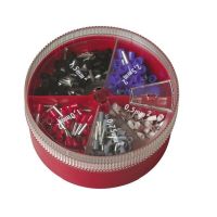 Rinkinys gilzinių izoliuotų antgalių L-10mm: 50x4mm2, L-12mm: 20x6mm2, 20x10mm2, 10x16mm2 [rinkinyje 100 vnt.] - CIMCO