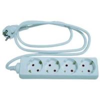 Ilgiklis 1.4m 4 lizdų su įžeminimu baltas PTSD 415-15 WS/KS - PROTEC