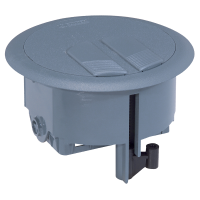 Dėžutė su dangčiu grindims 3 modulių pilka apvali - LEGRAND