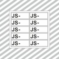 Rinkinys ženklų užrašas JS- 30x90mm lipdukas OZ/07 [rinkinyje 10 vnt.] - SAUGOS ŽENKLAI