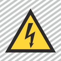 Ženklas simbolis ĮTAMPA 280x280mm lipdukas trikampis EL/04 - SAUGOS ŽENKLAI