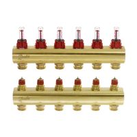 Kolektorius grindų šildymui reguliuojamas, FHF-6F 1" su srauto matuokliu, 6+6 (be laikiklio FHF-MB) [pak. po 2 vnt.] - DANFOSS