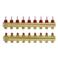 Kolektorius grindų šildymui reguliuojamas, FHF-9F 1" su srauto matuokliu, 9+9 (be laikiklio FHF-MB) [pak. po 2 vnt.] - DANFOSS