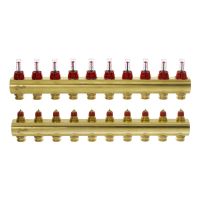 Kolektorius grindų šildymui reguliuojamas, FHF-10F 1" su srauto matuokliu, 10+10 (be laikiklio FHF-MB) [pak. po 2 vnt.] - DANFOSS