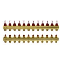 Kolektorius grindų šildymui reguliuojamas, FHF-12F 1" su srauto matuokliu, 12+12 (be laikiklio FHF-MB) [pak. po 2 vnt.] - DANFOSS