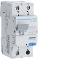 Relė srovės nuotėkio RCBO 2P 25A C 30mA su automatu 6kA A-tipas - HAGER