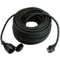 Ilgiklis 25m 1 lizdo H05RRF 3x1.5 IP44 guminis juodas PGVL 315-25S - PROTEC