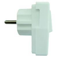 Kištukas a/k kampinis plastikinis 16A IP20 baltas SCHUKO PTSWSW - PROTEC