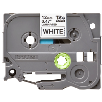 Juostelė spausdintuvui 12mm juoda ant balto [8m] - BROTHER