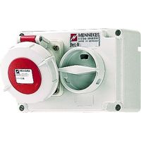 Lizdas CEE v/t 5P 16A 400V IP67 6h su kirtikliu DUO - MENNEKES