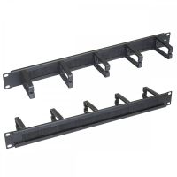 Panelė kabelių laikiklių su šepetėliais su 5 žiedais 19" 1U juoda - ZPAS