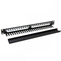 Panelė kabelių laikiklių perforuota juoda 19" 1U - ZPAS