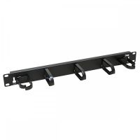 Panelė kabelių laikiklių su plastikiniais žiedais 19" 1U juoda - ZPAS