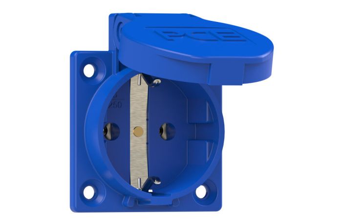 Lizdas SCHUKO į/l 16A 230V IP54 [50x50] mėlynas - PCE