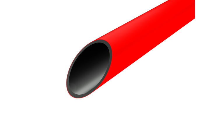 Vamzdis lygus D75/63.8 1250N/20cm raudonas klojimui prastūmimo būdu EVOCAB STING [100m] - EVOPIPES