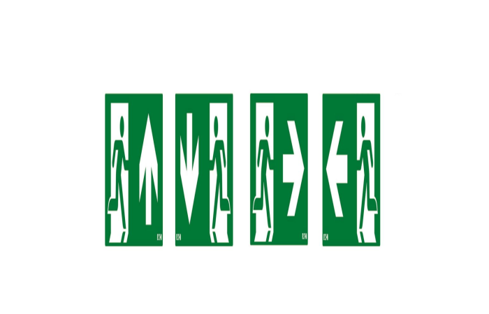 Rinkinys lipdukų evakuaciniam šviestuvui aukštyn/žemyn/į kairę/į dešinę SafeLite [rinkinyje 4 vnt.] - EATON