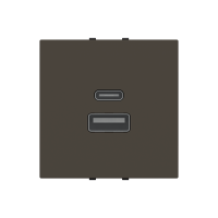 Lizdas p/t dvigubas USB A ir USB C 2.4/3A 15W antracito spalvos 2 modulių N2285.4 AN Zenit - ABB