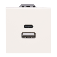 Lizdas p/t dvigubas USB A ir USB C 2.4/3A 15W baltos spalvos 2 modulių N2285.4 BL Zenit - ABB