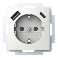 Lizdas p/t SCHUKO su USB A ir USB C 2.4/3A baltos spalvos 16A 230V 20 EUCB2USBAC-914 Basic 55 - ABB